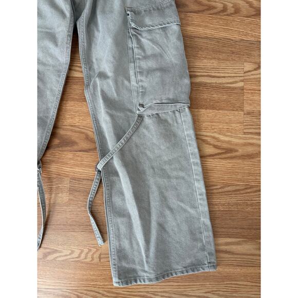 S.O.N.G Women’s Low Rise Cargo Baggy Jean Sz 39 Light beige Brand New - Picture 2 of 6